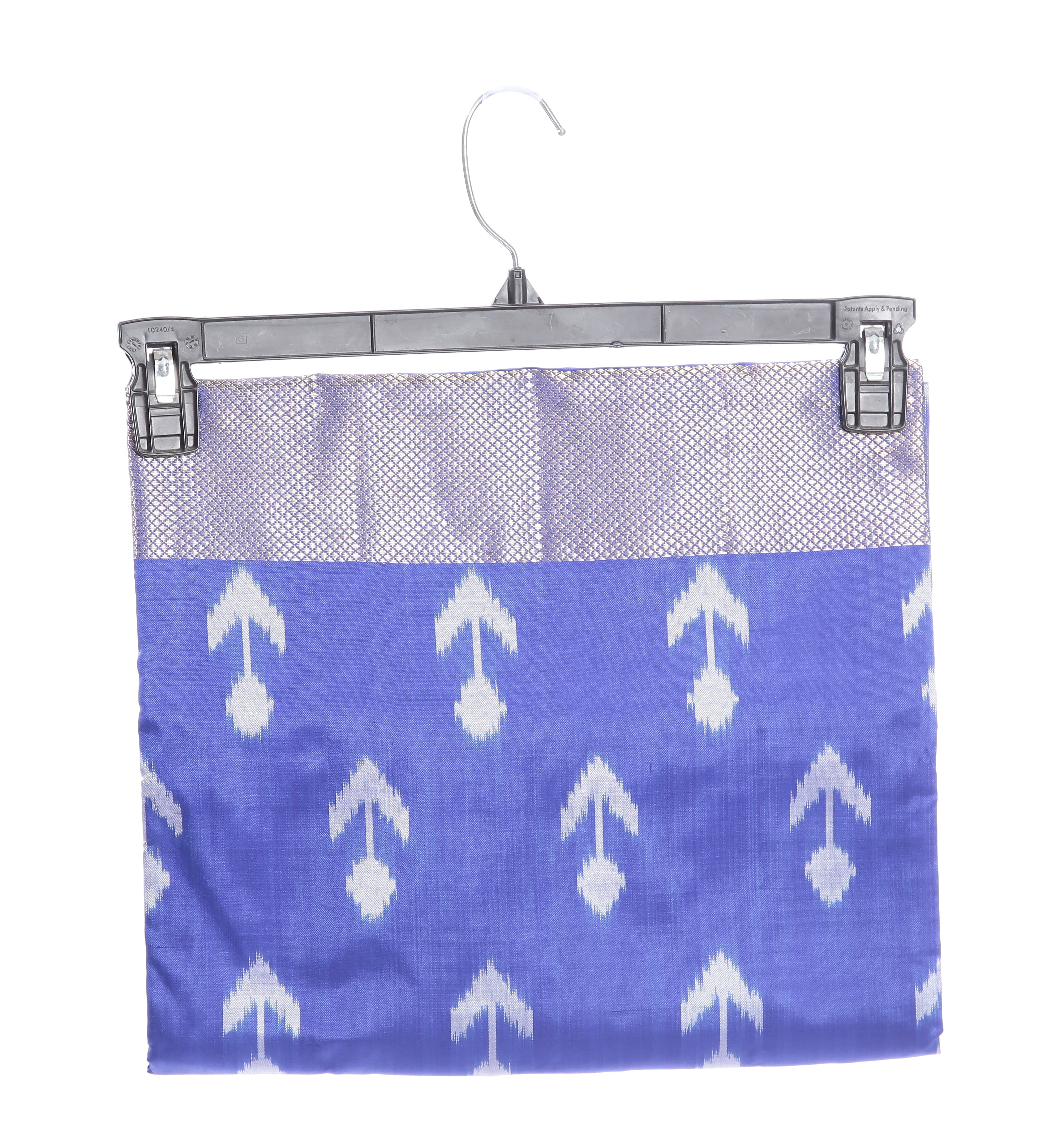 Ikkat Silk Saree in Blue-Reddish Orange